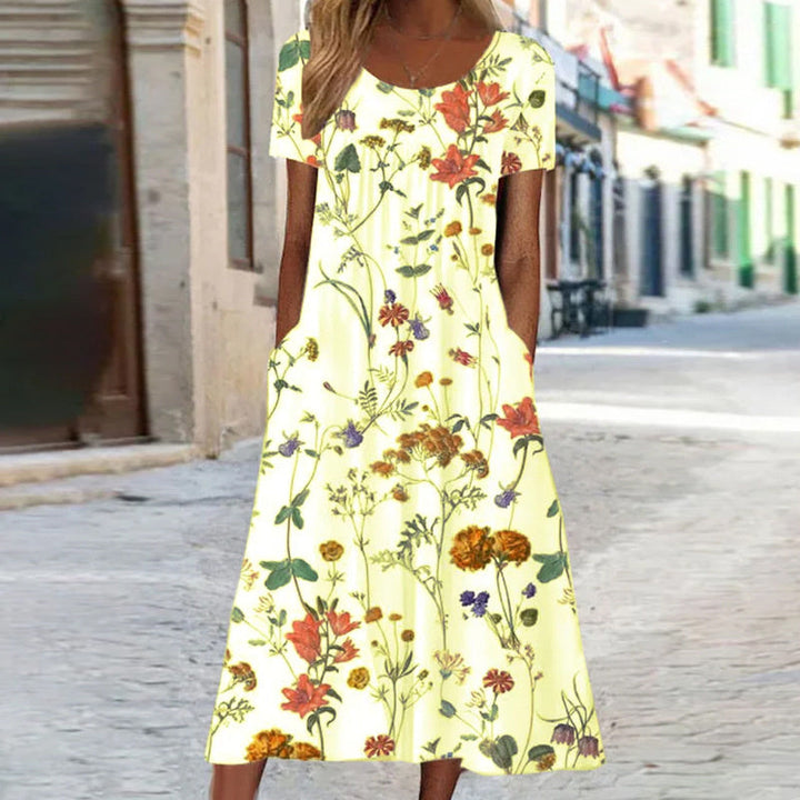 Isabella™ Boho Floral Dress with Tummy Coverage